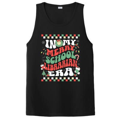 In My Merry School Librarian Era Retro Groovy Christmas PosiCharge Competitor Tank