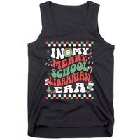 In My Merry School Librarian Era Retro Groovy Christmas Tank Top