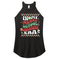 In My Merry School Librarian Era Retro Groovy Christmas Women's Perfect Tri Rocker Tank