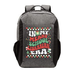 In My Merry School Librarian Era Retro Groovy Christmas Vector Backpack