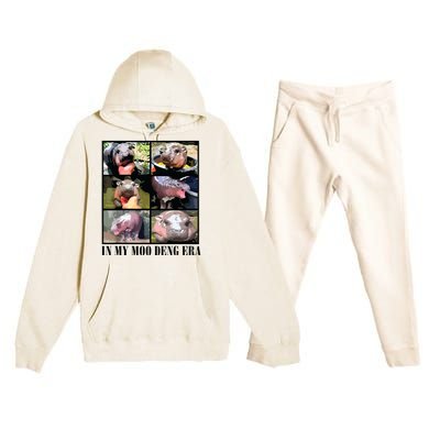 In My Moo Deng Era  Moo Deng Lover Premium Hooded Sweatsuit Set