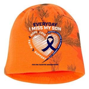 I Miss My Son Gift Loving Memory Son Colon Cancer Awareness Meaningful Gift Kati - Camo Knit Beanie