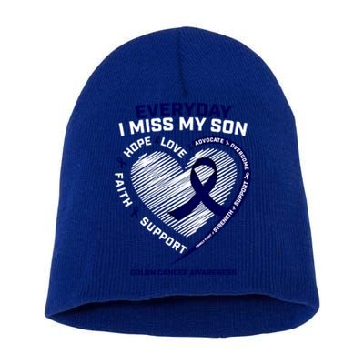 I Miss My Son Gift Loving Memory Son Colon Cancer Awareness Meaningful Gift Short Acrylic Beanie