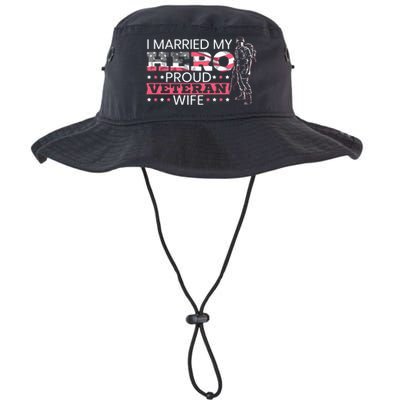 I Married My Hero Proud Veteran Wife Mom 4th Of July Gift Legacy Cool Fit Booney Bucket Hat