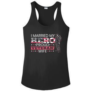 I Married My Hero Proud Veteran Wife Mom 4th Of July Gift Ladies PosiCharge Competitor Racerback Tank