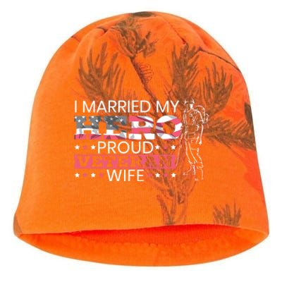 I Married My Hero Proud Veteran Wife Mom 4th Of July Gift Kati - Camo Knit Beanie