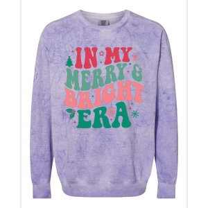 In My Merry and Bright Era Cute Groovy Retro Xmas Christmas  Colorblast Crewneck Sweatshirt