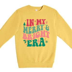 In My Merry and Bright Era Cute Groovy Retro Xmas Christmas  Premium Crewneck Sweatshirt