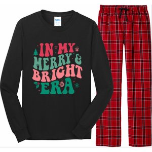 In My Merry and Bright Era Cute Groovy Retro Xmas Christmas  Long Sleeve Pajama Set