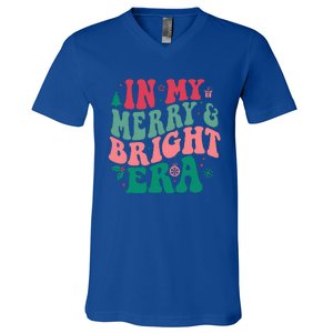 In My Merry and Bright Era Cute Groovy Retro Xmas Christmas  V-Neck T-Shirt