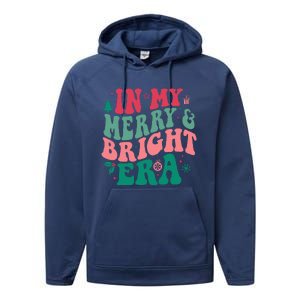 In My Merry and Bright Era Cute Groovy Retro Xmas Christmas  Performance Fleece Hoodie