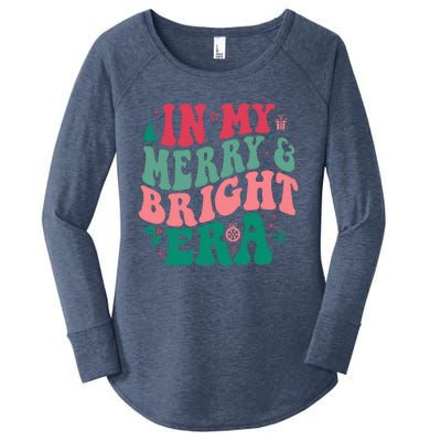 In My Merry and Bright Era Cute Groovy Retro Xmas Christmas  Women's Perfect Tri Tunic Long Sleeve Shirt