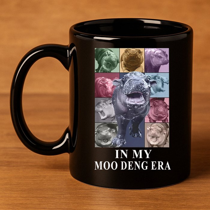 In My Moo Deng Hippo Pygmy Hippopotamus 11oz C Handle Ceramic Mug