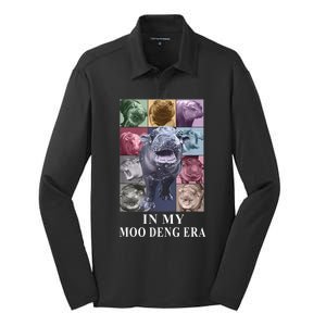 In My Moo Deng Hippo Pygmy Hippopotamus Silk Touch Performance Long Sleeve Polo