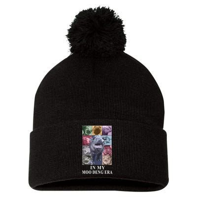In My Moo Deng Hippo Pygmy Hippopotamus Pom Pom 12in Knit Beanie