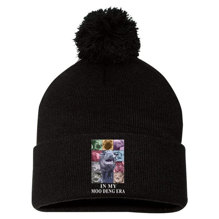 In My Moo Deng Hippo Pygmy Hippopotamus Pom Pom 12in Knit Beanie