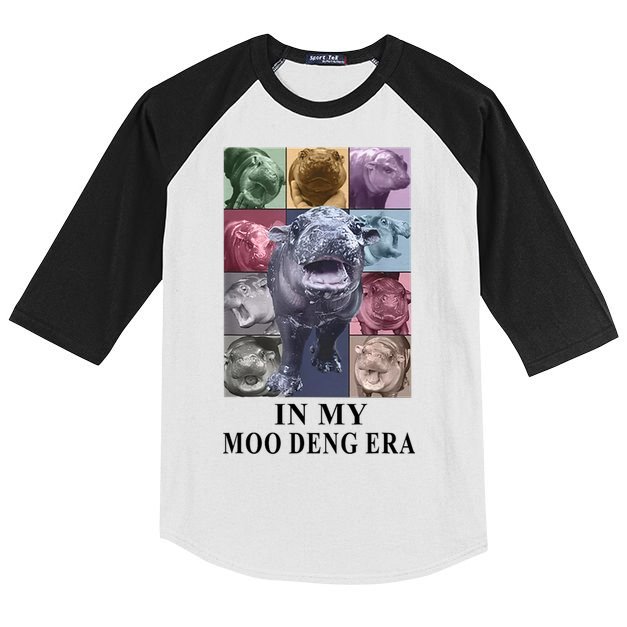 In My Moo Deng Hippo Pygmy Hippopotamus Kids Colorblock Raglan Jersey