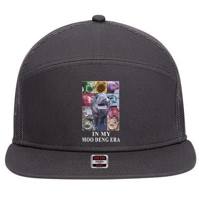 In My Moo Deng Hippo Pygmy Hippopotamus 7 Panel Mesh Trucker Snapback Hat