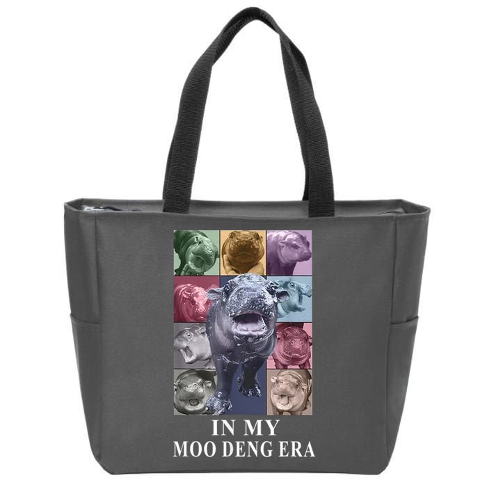 In My Moo Deng Hippo Pygmy Hippopotamus Zip Tote Bag