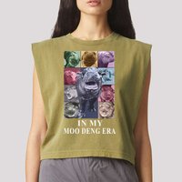 In My Moo Deng Hippo Pygmy Hippopotamus Garment-Dyed Women's Muscle Tee