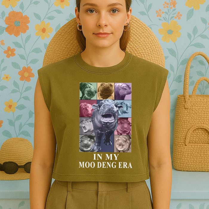 In My Moo Deng Hippo Pygmy Hippopotamus Garment-Dyed Women's Muscle Tee