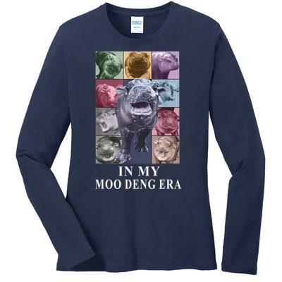 In My Moo Deng Hippo Pygmy Hippopotamus Ladies Long Sleeve Shirt