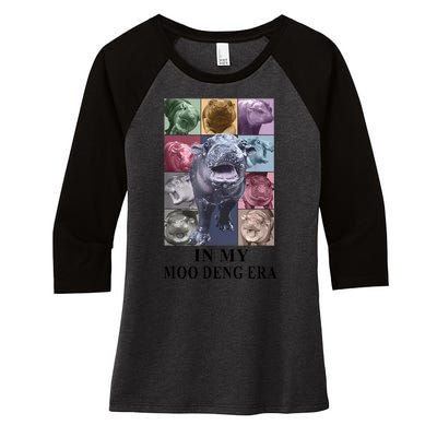 In My Moo Deng Hippo Pygmy Hippopotamus Women's Tri-Blend 3/4-Sleeve Raglan Shirt