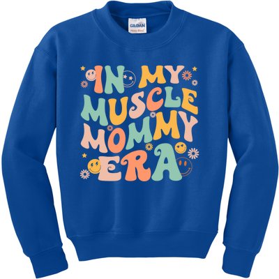 In My Muscle Mommy Era Groovy Kids Sweatshirt