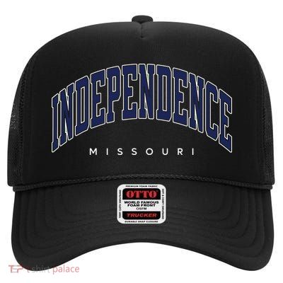 Independence Missouri Mo Varsity Style High Crown Mesh Back Trucker Hat