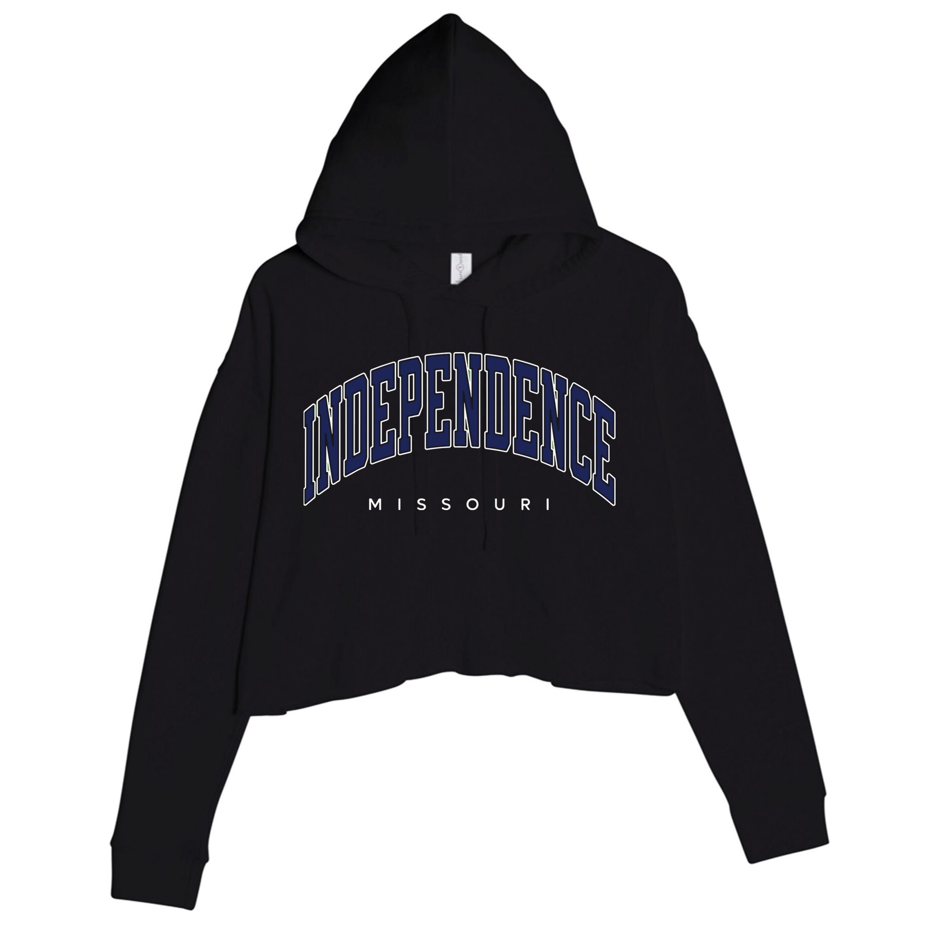 Independence Missouri Mo Varsity Style Crop Fleece Hoodie