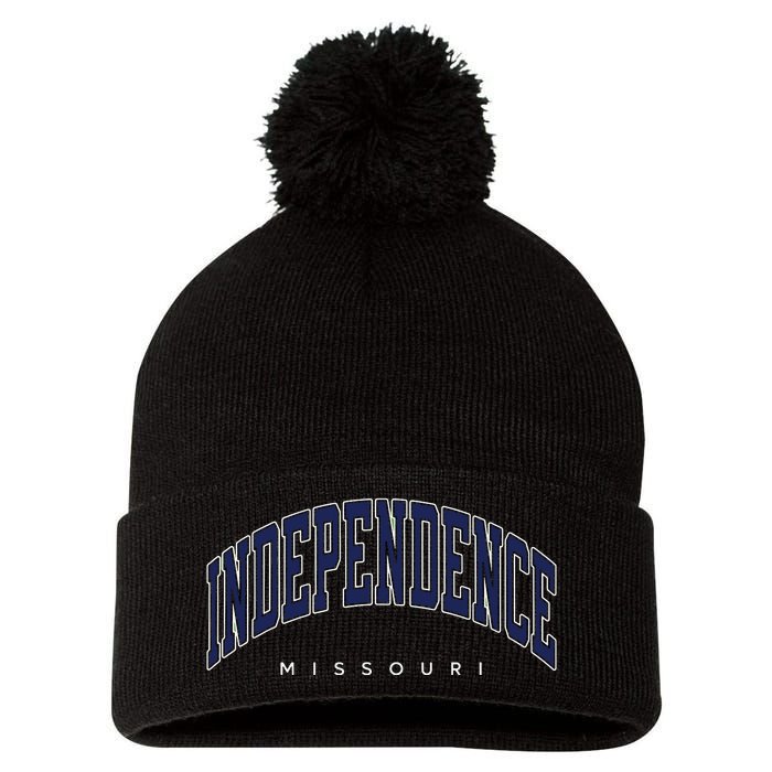 Independence Missouri Mo Varsity Style Pom Pom 12in Knit Beanie