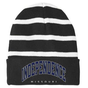 Independence Missouri Mo Varsity Style Striped Beanie with Solid Band