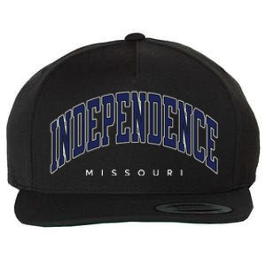 Independence Missouri Mo Varsity Style Wool Snapback Cap