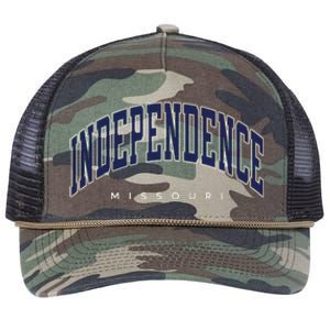 Independence Missouri Mo Varsity Style Retro Rope Trucker Hat Cap