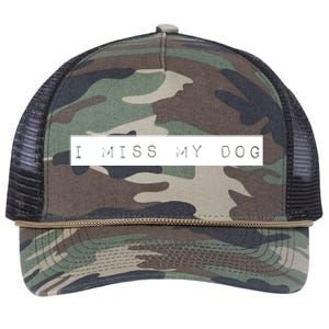 I Miss My Dog Tail Wagging Memory Dog Lover Quote Gift Retro Rope Trucker Hat Cap