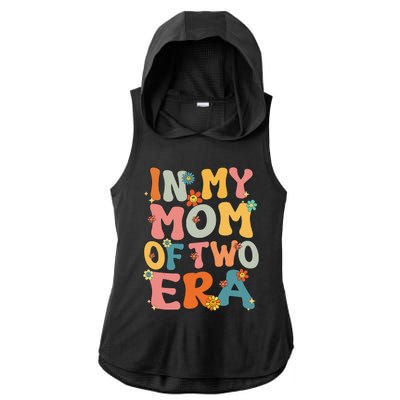 In My Mom Of Two Era Groovy Funny Mom Of Two Mother Day Ladies PosiCharge Tri-Blend Wicking Draft Hoodie Tank