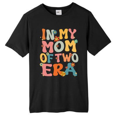 In My Mom Of Two Era Groovy Funny Mom Of Two Mother Day Tall Fusion ChromaSoft Performance T-Shirt