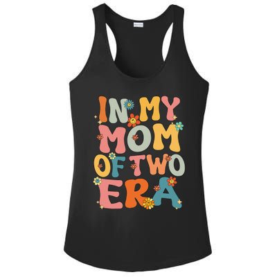 In My Mom Of Two Era Groovy Funny Mom Of Two Mother Day Ladies PosiCharge Competitor Racerback Tank