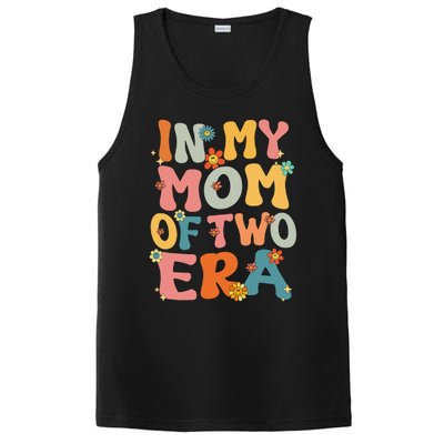 In My Mom Of Two Era Groovy Funny Mom Of Two Mother Day PosiCharge Competitor Tank