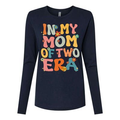 In My Mom Of Two Era Groovy Funny Mom Of Two Mother Day Womens Cotton Relaxed Long Sleeve T-Shirt