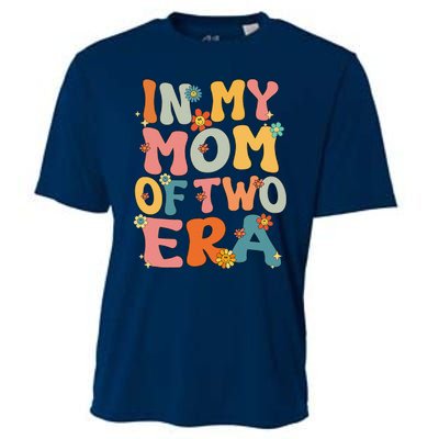 In My Mom Of Two Era Groovy Funny Mom Of Two Mother Day Cooling Performance Crew T-Shirt