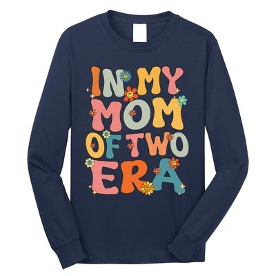 In My Mom Of Two Era Groovy Funny Mom Of Two Mother Day Long Sleeve Shirt