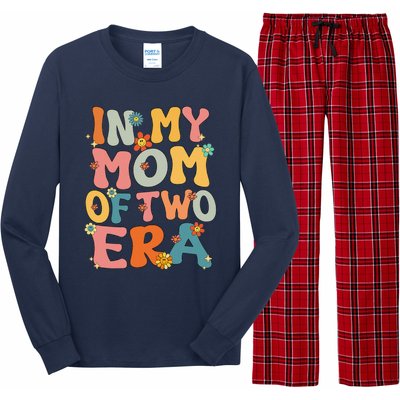 In My Mom Of Two Era Groovy Funny Mom Of Two Mother Day Long Sleeve Pajama Set