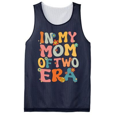 In My Mom Of Two Era Groovy Funny Mom Of Two Mother Day Mesh Reversible Basketball Jersey Tank