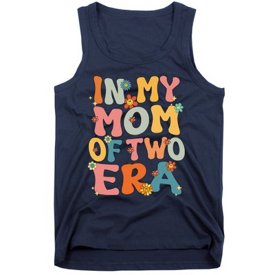 In My Mom Of Two Era Groovy Funny Mom Of Two Mother Day Tank Top