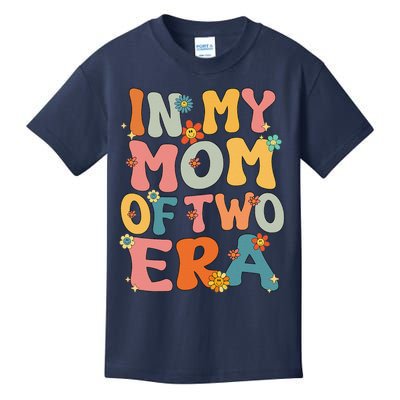 In My Mom Of Two Era Groovy Funny Mom Of Two Mother Day Kids T-Shirt