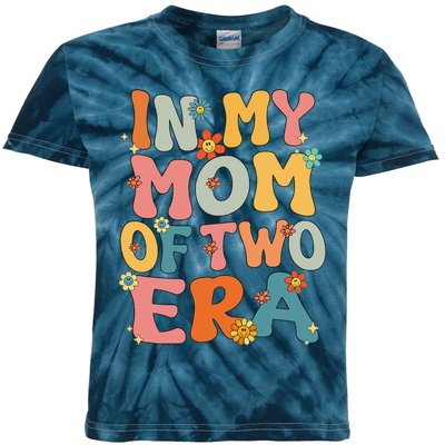 In My Mom Of Two Era Groovy Funny Mom Of Two Mother Day Kids Tie-Dye T-Shirt