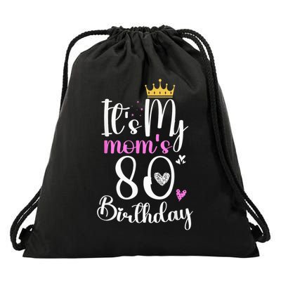 It'S My Mother'S 80th Birthday 1945 80th Birthday For Mom Drawstring Bag