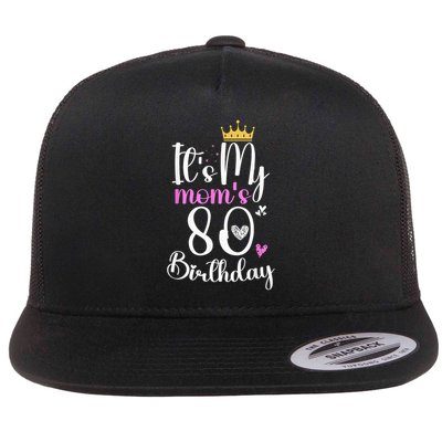It'S My Mother'S 80th Birthday 1945 80th Birthday For Mom Flat Bill Trucker Hat
