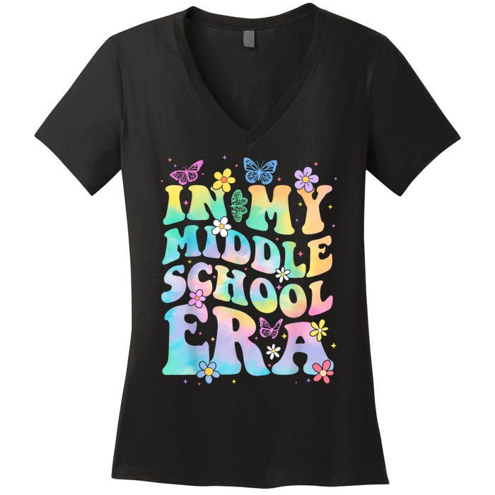 In My Middle School Era Back To School Outfits For Teacher Women's V-Neck T-Shirt